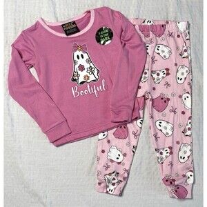 Kids Pajama Set Size 2t,4t Girls Toddler Pink Long Sleeve Halloween Bootiful NWT
